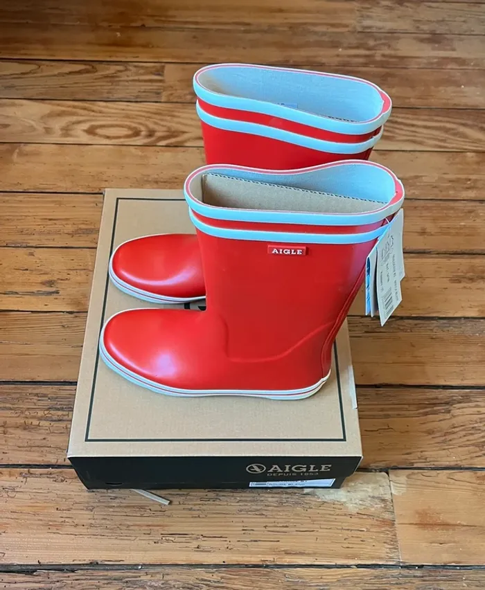 Bottes Aigle Malouine rouge et blanc - photo numéro 5