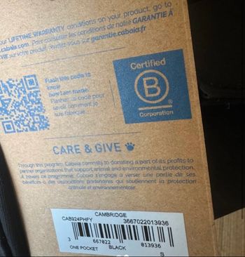 Sac cabaia Cambridge noir neuf 