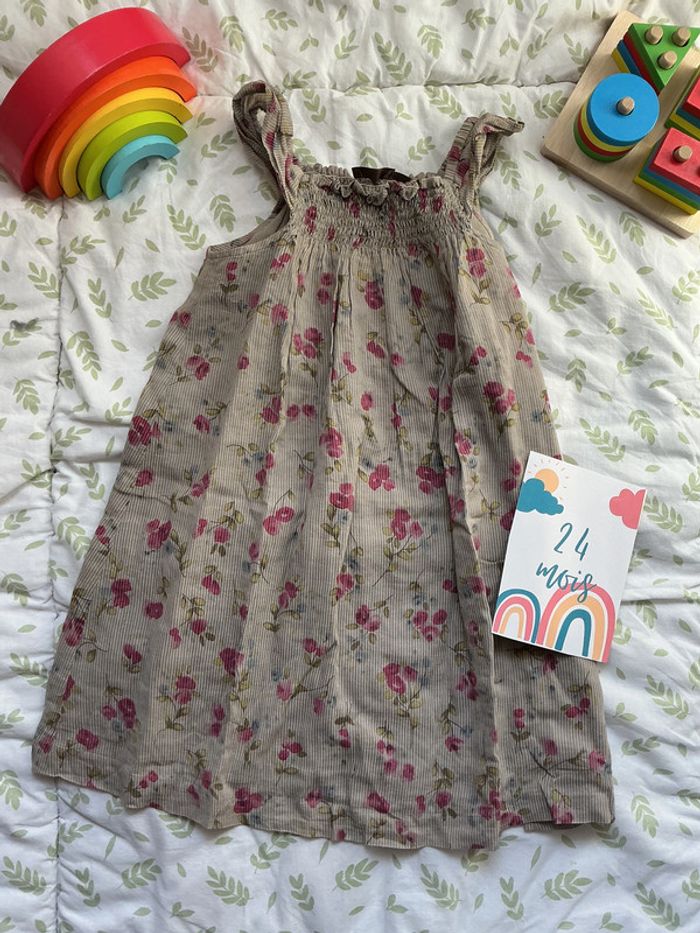 robe sans manches gris à motifs fleuris 24 mois bout'chou - photo numéro 2