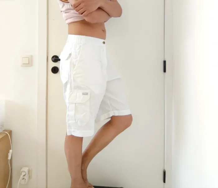 Beau short / bermuda Blanc du Nil style cargo M