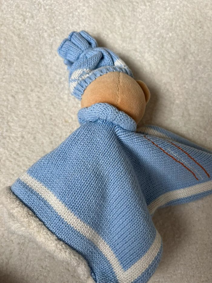 Doudou plat Kaloo bleu ours - photo numéro 2