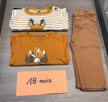 3 pièces Pull T-shirt Pantalon 18 mois
