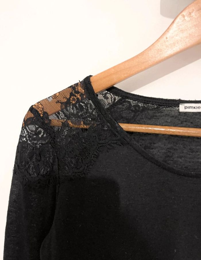 Haut manches longues noir à dentelle Pimkie - photo numéro 10