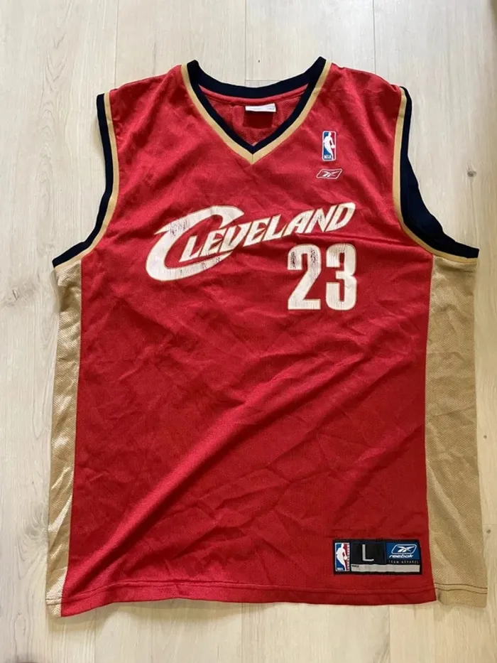 Reebok Maillot basketball jersey 🏀 NBA LeBron #23 James Cleveland Mens L - photo numéro 3