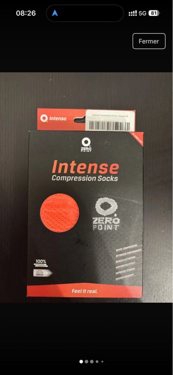 Zero Point Intense Compression Socks – Orange Taille M (neuves dans leur boîte)