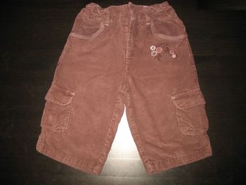 BERMUDA EN VELOURS MARRON FILLE "3 SUISSES" - 8 ANS - n°01