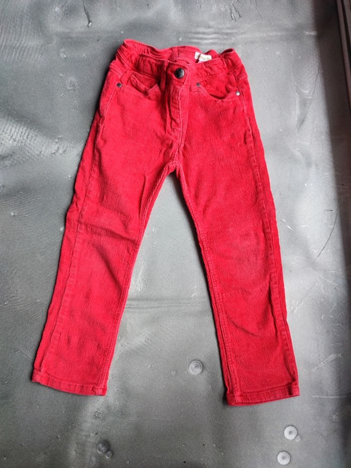 Pantalon velours rouge 4 ans Vertbaudet