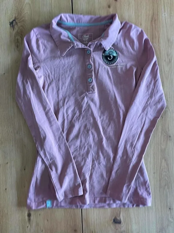 Polo manches  longues Steeds  – Taille XS  – Très  bon  état  – Rose