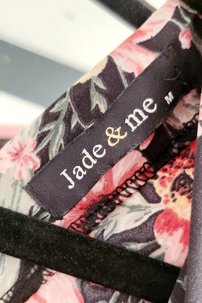 Robe longue fleurie noire et rouge taille M Jade & Me - photo numéro 2