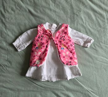 ​Kiabi Les Chiffons d'Aur Coton Moumoute Blanc Rose Très bon état 3 mois