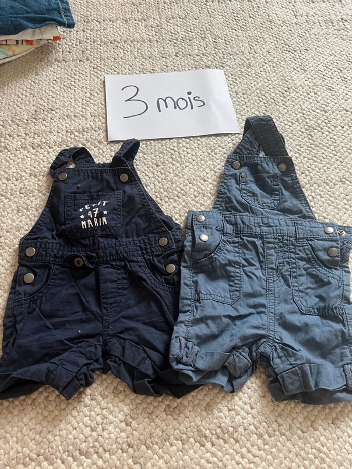 Lot de Salopette bleu 3 mois