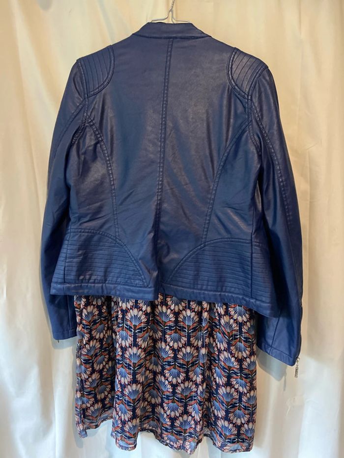 Ensemble veste similicuir avec robe - photo numéro 7