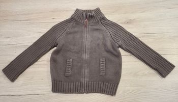Gilet marron epais en grosse maille, Texbasic, 18 mois