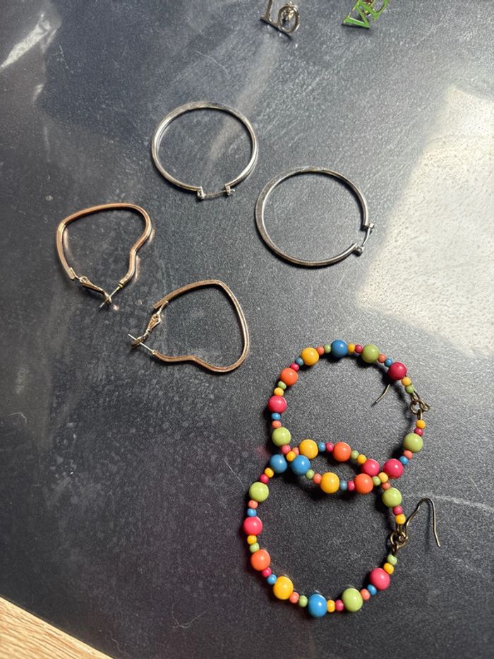 Lot boucles d’oreilles anneau