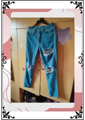 Jeans bleu déchiré Shein femme taille S/36