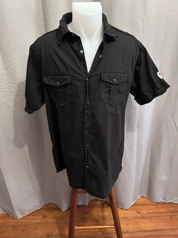 Chemise noire à manches courtes No Problemo - Taille L (taille française)