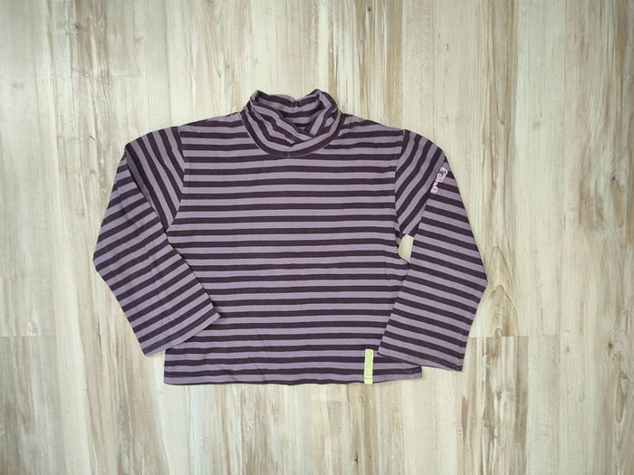 Sous pull violet à rayures 8 ans Sucre d'orge