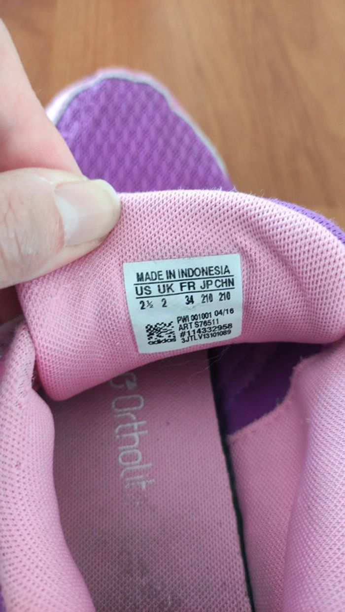 Baskets tissu adidas pointure 34 - photo numéro 19