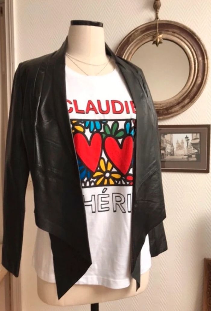 Veste cuir noir courte |Pièce de créateur prototype | modèle Unique 🖤 - photo numéro 3
