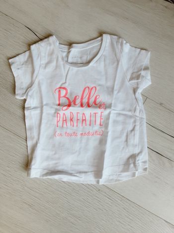 Vêtement bébé fille tee-shirt manches courtes Belle et parfaite Pat et Ripaton 6 mois