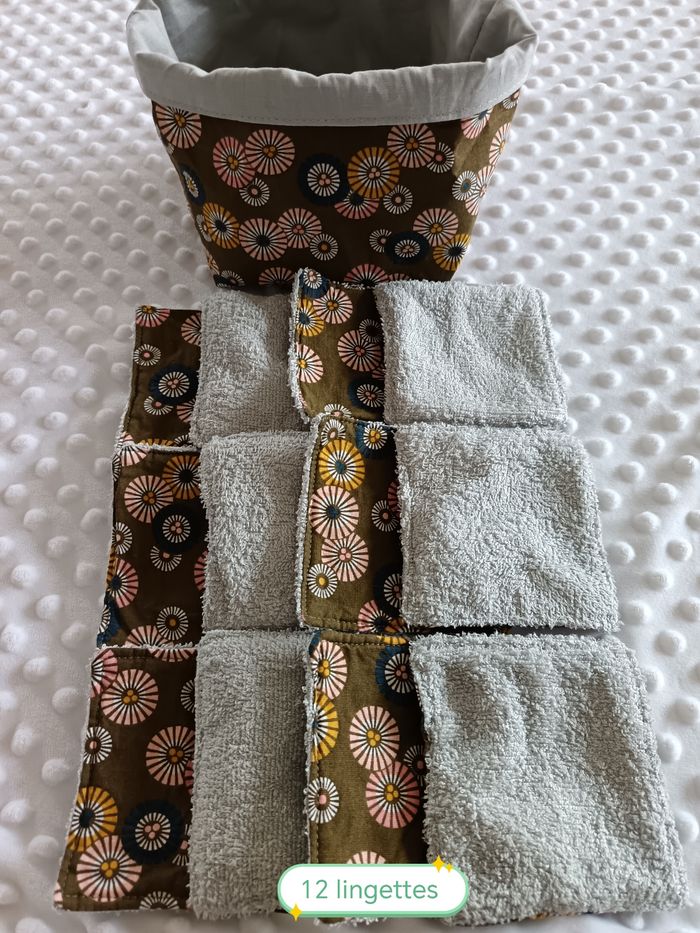 Panier et 12 lingettes lavables