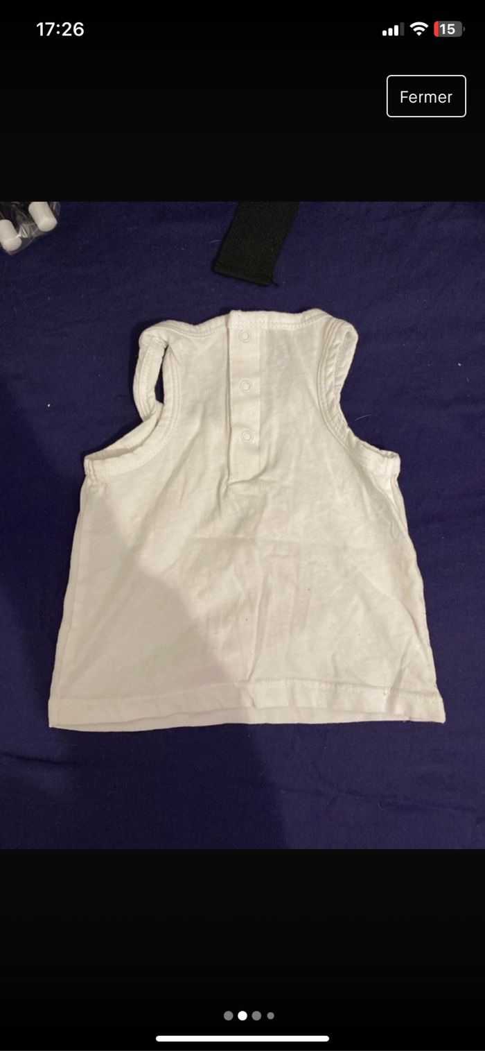 Débardeur 3 mois rose et blanc - photo numéro 2