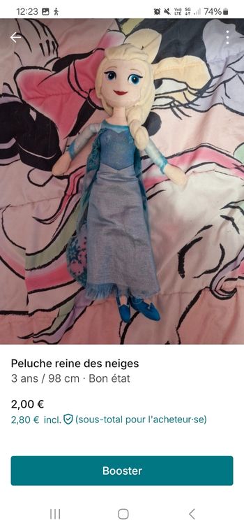 Peluche reine des neiges