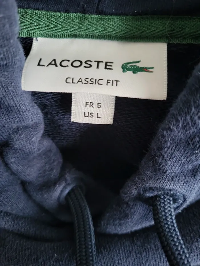 Sweat Lacoste bleu marine taille l - photo numéro 7