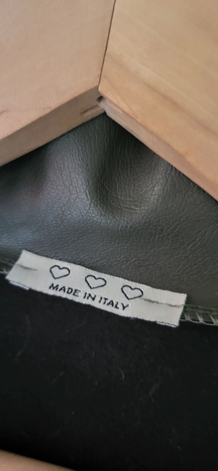 Veste en simili cuir vert bouteille - photo numéro 4