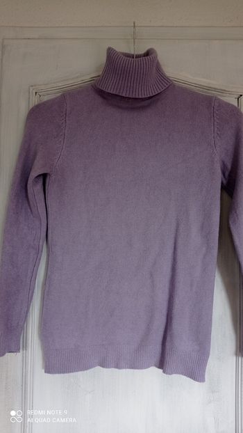 Pull col roulé  mauve lilas taille S Tbe