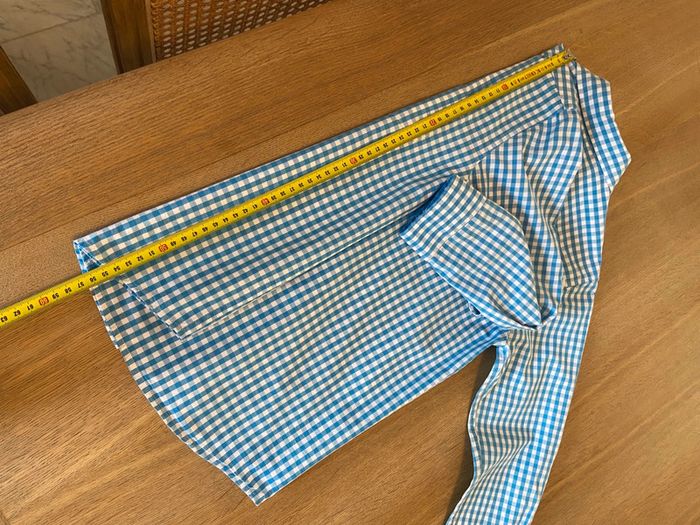Chemise en coton vichy blanc et bleu Monoprix taille 10 ans - photo numéro 17