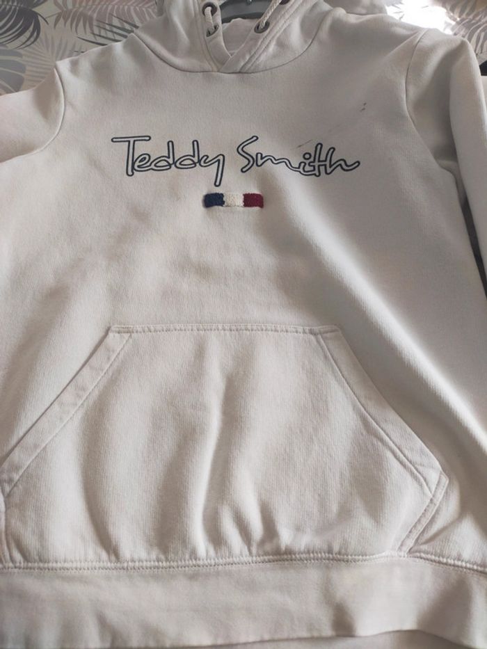 Pull a capuche blanc T 16 ans ou 34 Teddy Smith - photo numéro 6