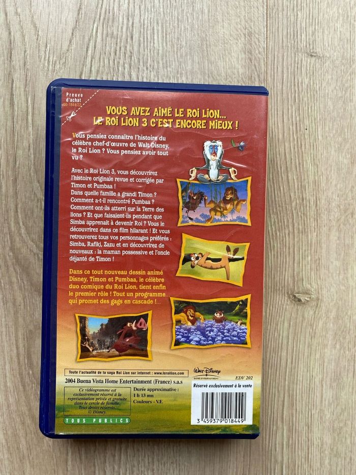 Disney Le Roi Lion 3 : Hakuna Matata Cassette Vidéo VHS Vintage Cinéma Collection Exclusive - photo numéro 3