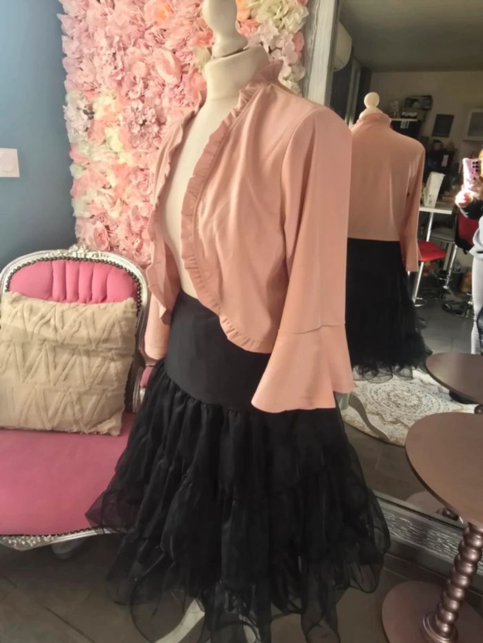 Gilet vintage rose taille S belle poque - photo numéro 3