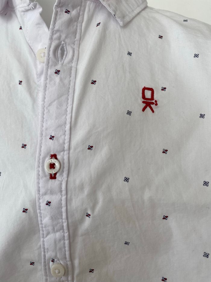 Chemise blanche à motifs bleus / 10 ans - photo numéro 3