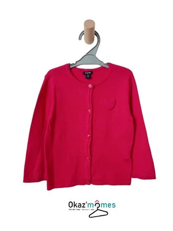 Gilet fin rose fuchsia avec coeur en relief - Kiabi 24 mois (83-89cm)