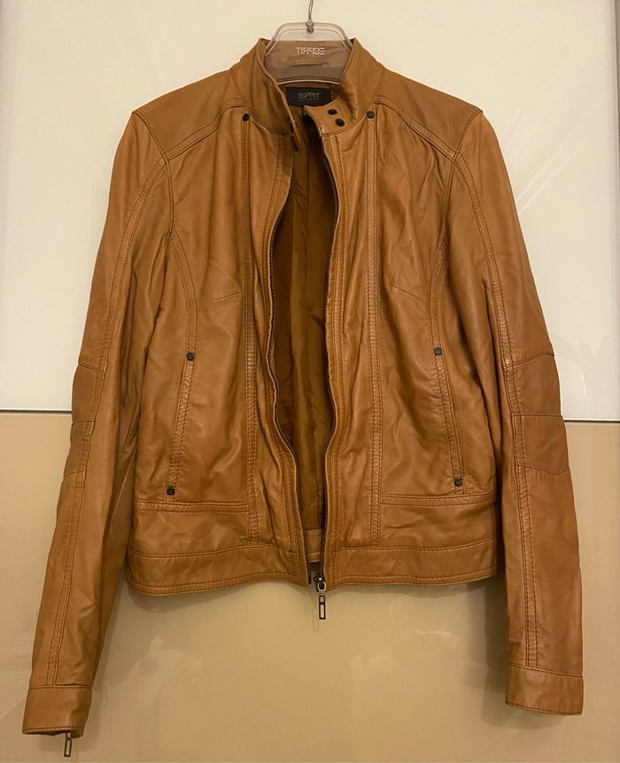 Veste en cuir camel 38 - photo numéro 3
