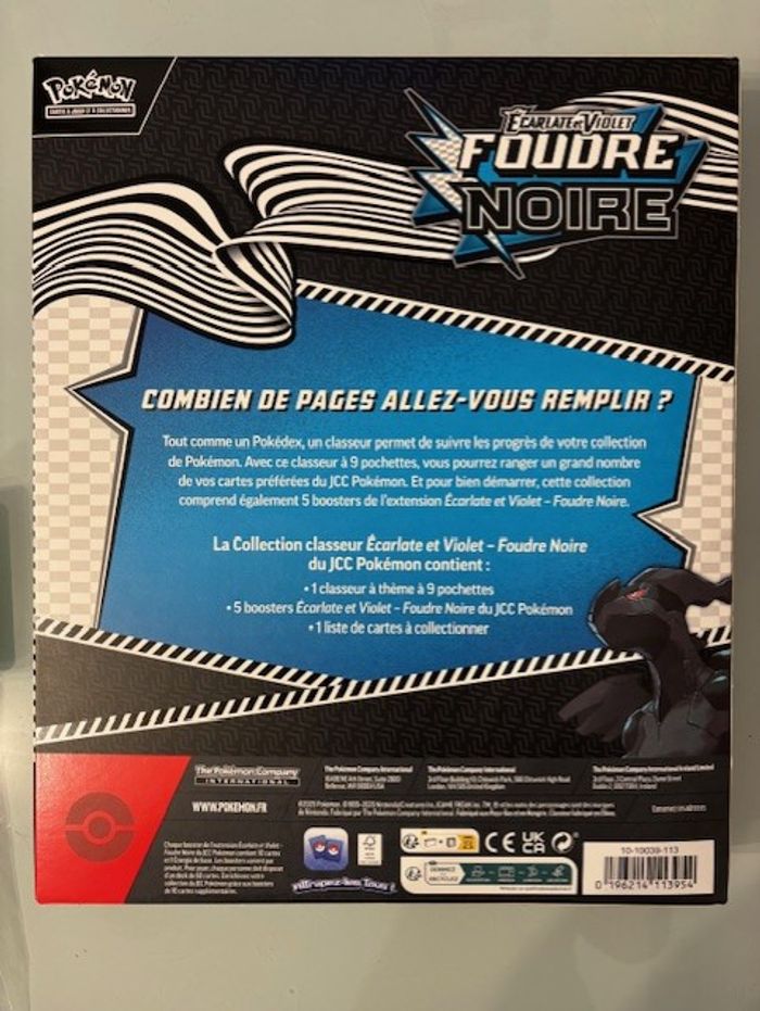 Pokémon - Écarlate et Violet – Coffret classeur Foudre Noire EV10.5 (5 boosters) - photo numéro 2
