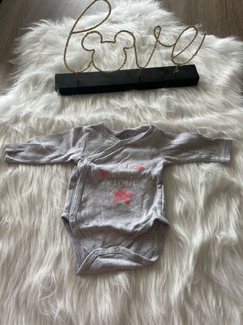 Body manches longues belle petite étoile taille 3 mois bougli bougla