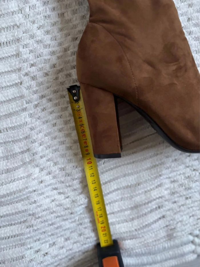 Cuissardes femme en daim marron bouts pointus taille 38 - photo numéro 7
