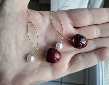 Boucles d'oreilles cerise perle
