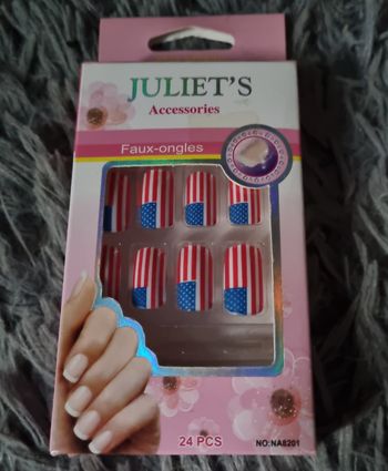 Faux ongles drapeau américain
