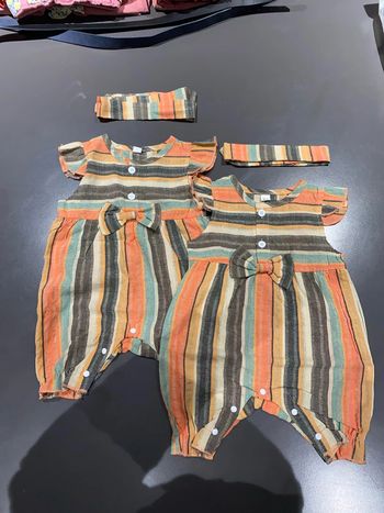Lot de 2 combinaisons et bandeau  9 mois