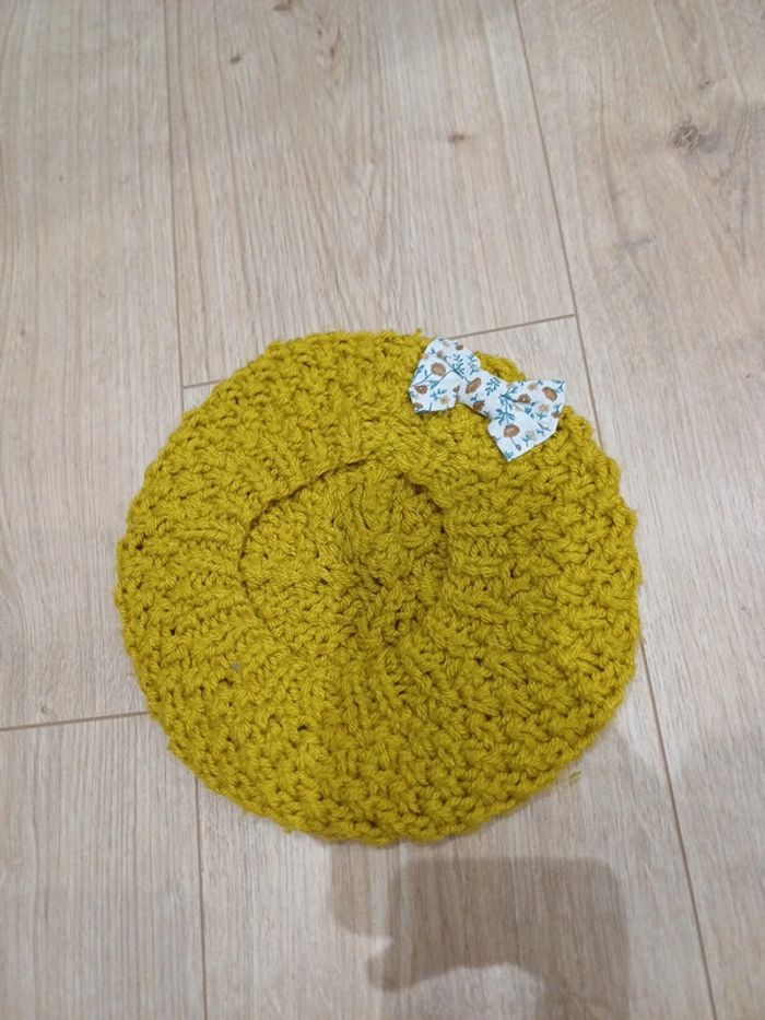 Ensemble moufles béret et snood moutarde - photo numéro 3