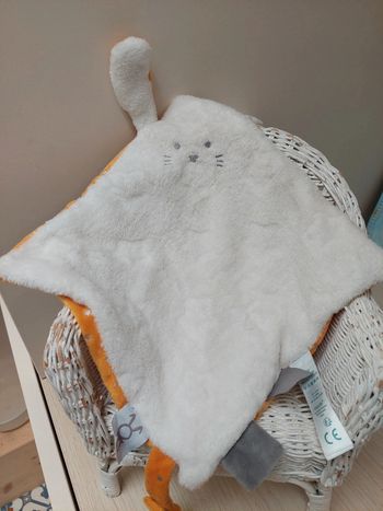 Obaibi - doudou mouchoir lapin moutarde et etoiles