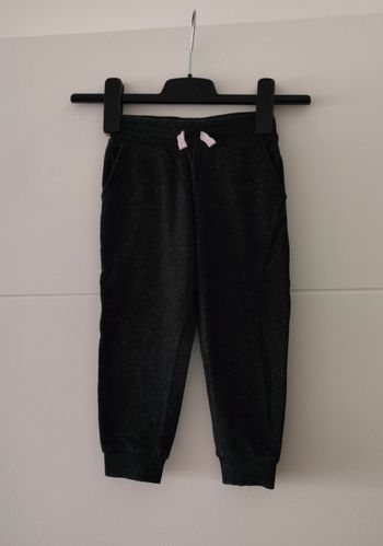 Jogging fille noir pailleté 98cm