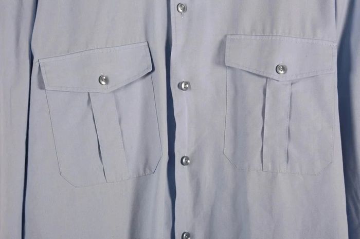 Superbe chemise coton bleu ciel structurée vintage (#23546) - photo numéro 2