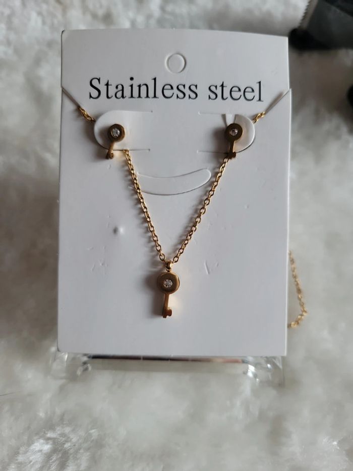 Les clés parure acier doré