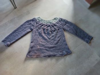 Pull gris tricoté main taille 38 Phildar Neuf