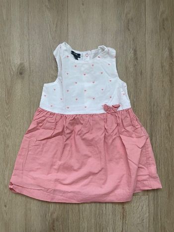 Robe Kiabi rose et blanche 12 mois